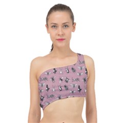 Insects pattern Spliced Up Bikini Top 