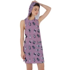 Insects pattern Racer Back Hoodie Dress