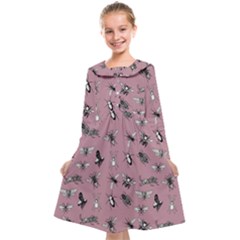 Insects pattern Kids  Midi Sailor Dress