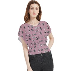 Insects pattern Butterfly Chiffon Blouse