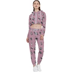 Insects pattern Cropped Zip Up Lounge Set