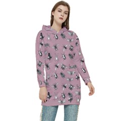 Insects Pattern Women s Long Oversized Pullover Hoodie