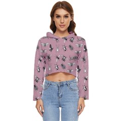 Insects pattern Women s Lightweight Cropped Hoodie