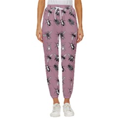 Insects pattern Cropped Drawstring Pants