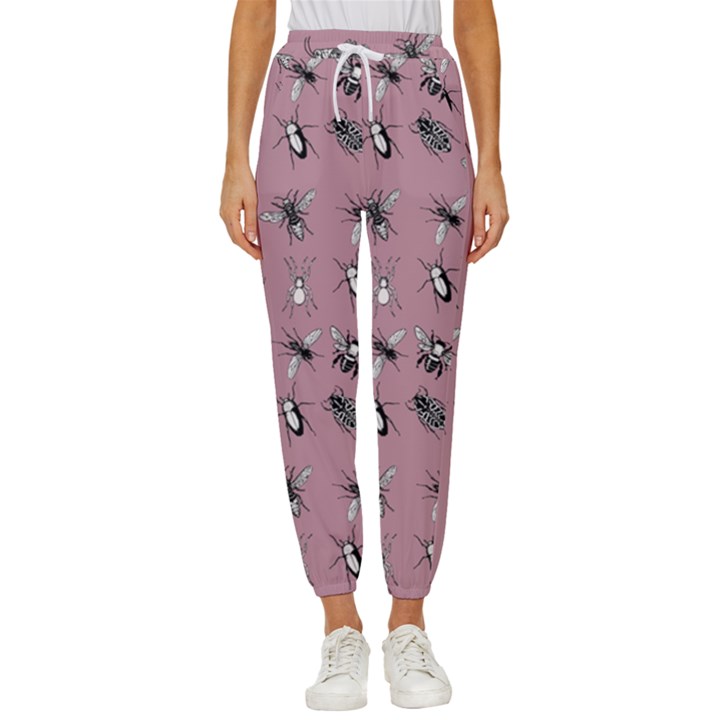 Insects pattern Cropped Drawstring Pants