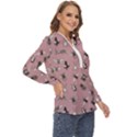 Insects pattern Zip Up Long Sleeve Blouse View3