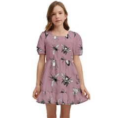 Insects pattern Kids  Short Sleeve Dolly Dress