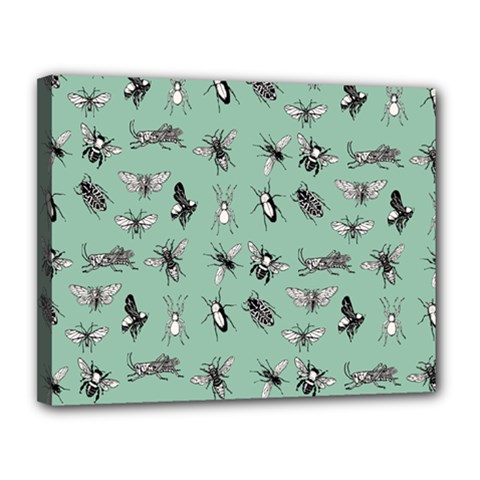 Insects Pattern Canvas 14  X 11  (stretched) by Valentinaart