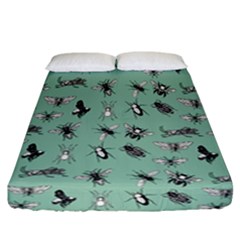 Insects Pattern Fitted Sheet (california King Size) by Valentinaart