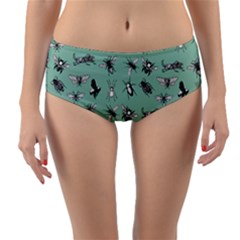 Insects Pattern Reversible Mid-waist Bikini Bottoms by Valentinaart