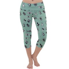 Insects Pattern Capri Yoga Leggings by Valentinaart