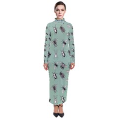 Insects Pattern Turtleneck Maxi Dress by Valentinaart