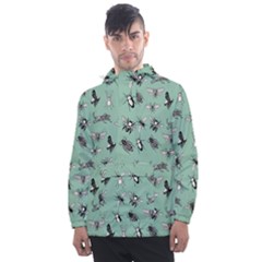 Insects Pattern Men s Front Pocket Pullover Windbreaker