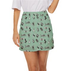 Insects Pattern Mini Front Wrap Skirt by Valentinaart