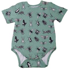 Insects Pattern Baby Short Sleeve Onesie Bodysuit by Valentinaart