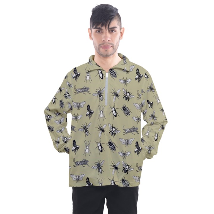 Insects pattern Men s Half Zip Pullover