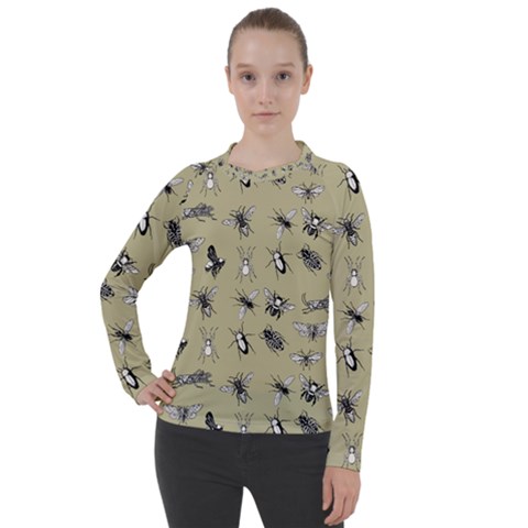 Insects Pattern Women s Pique Long Sleeve Tee by Valentinaart