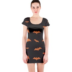 Bat Pattern Short Sleeve Bodycon Dress by Valentinaart