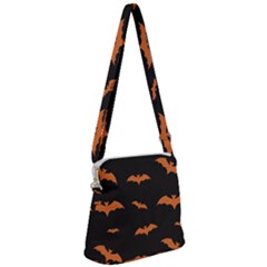 Bat Pattern Zipper Messenger Bag by Valentinaart