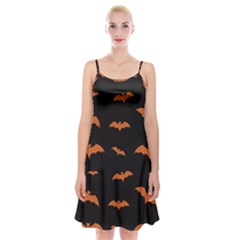 Bat Pattern Spaghetti Strap Velvet Dress