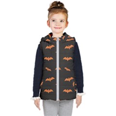 Bat Pattern Kids  Hooded Puffer Vest by Valentinaart