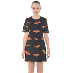 Bat Pattern Sixties Short Sleeve Mini Dress by Valentinaart