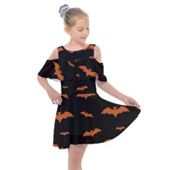 Bat Pattern Kids  Shoulder Cutout Chiffon Dress by Valentinaart