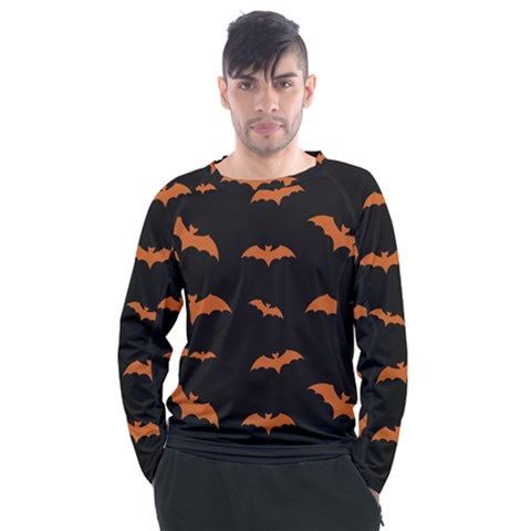 Bat Pattern Men s Long Sleeve Raglan Tee by Valentinaart