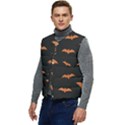 Bat pattern Men s Short Button Up Puffer Vest	 View3