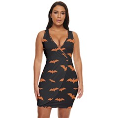 Bat Pattern Draped Bodycon Dress by Valentinaart