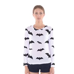 Bat Pattern Women s Long Sleeve Tee