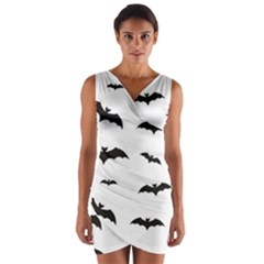 Bat Pattern Wrap Front Bodycon Dress by Valentinaart