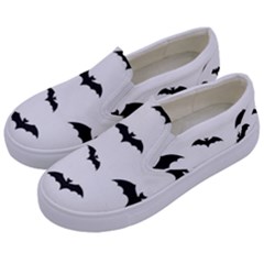 Bat Pattern Kids  Canvas Slip Ons by Valentinaart