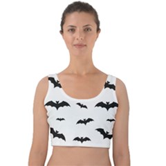 Bat Pattern Velvet Crop Top by Valentinaart