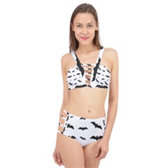 Bat Pattern Cage Up Bikini Set by Valentinaart