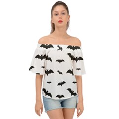 Bat Pattern Off Shoulder Short Sleeve Top by Valentinaart