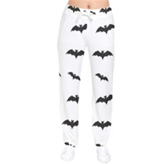 Bat Pattern Women Velvet Drawstring Pants by Valentinaart