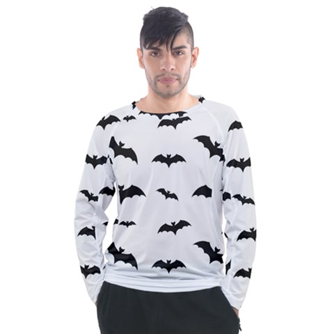 Bat Pattern Men s Long Sleeve Raglan Tee by Valentinaart