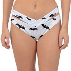 Bat Pattern Double Strap Halter Bikini Bottom by Valentinaart