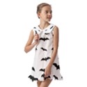 Bat pattern Kids  Pilgrim Collar Ruffle Hem Dress View2