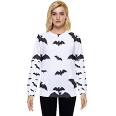 Bat Pattern Hidden Pocket Sweatshirt