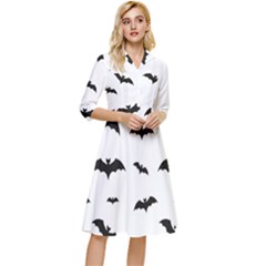 Bat Pattern Classy Knee Length Dress by Valentinaart