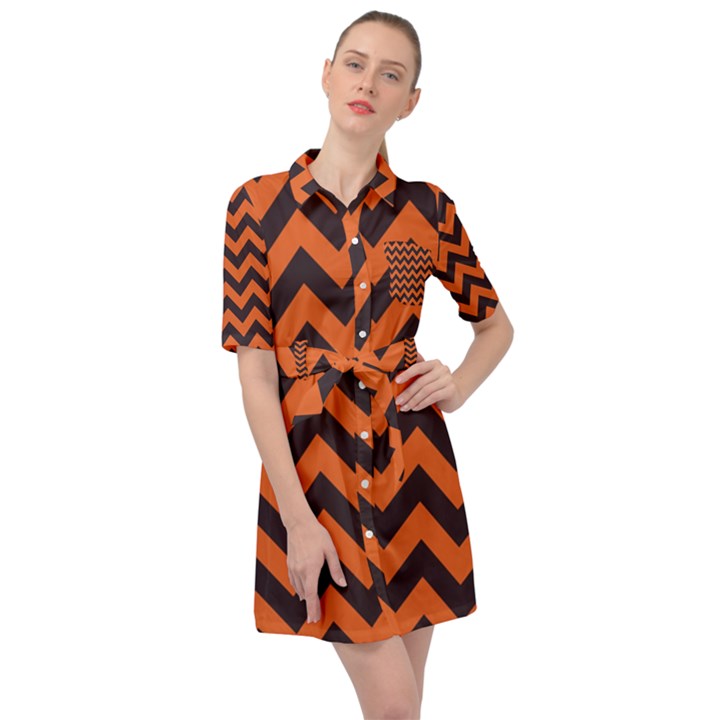 Halloween  Belted Shirt Dress