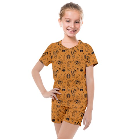 Halloween  Kids  Mesh Tee And Shorts Set by Valentinaart