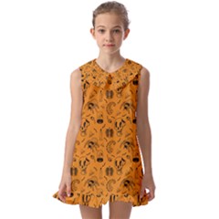 Halloween  Kids  Pilgrim Collar Ruffle Hem Dress