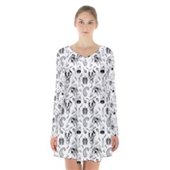 Halloween  Long Sleeve Velvet V-neck Dress