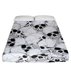 Skull Pattern Fitted Sheet (california King Size) by Valentinaart