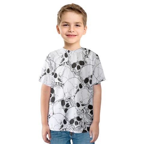 Skull Pattern Kids  Sport Mesh Tee by Valentinaart