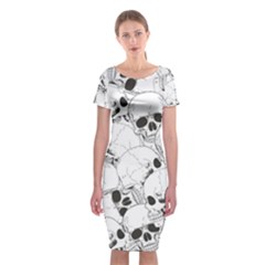 Skull Pattern Classic Short Sleeve Midi Dress by Valentinaart