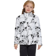 Skull Pattern Kids  Puffer Bubble Jacket Coat by Valentinaart